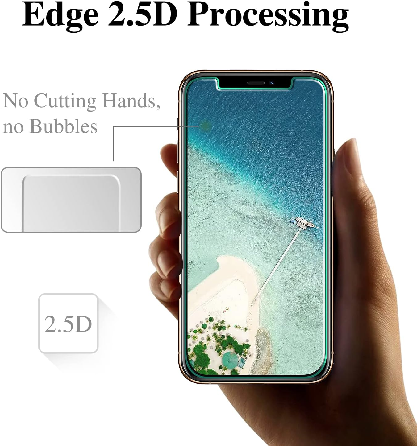 Pokolan [3 Pack] Screen Protector for Iphone 11 Pro, Iphone XS, Iphone X Tempered Glass, 9H Hardness, Case Friendly, Bubble Free, anti Scratch, Easy to Install image number 2