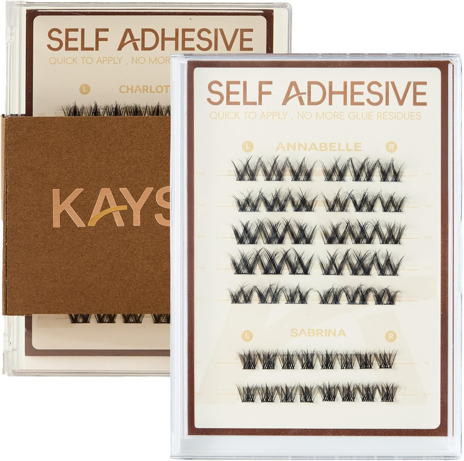 Self-Adhesive Glueless Press on Lash Clusters, No Glue Needed, Cluster Eyelash Extensions, Beginner Friendly, Individual Clusters, 24H Wear, Perfect Salon Look