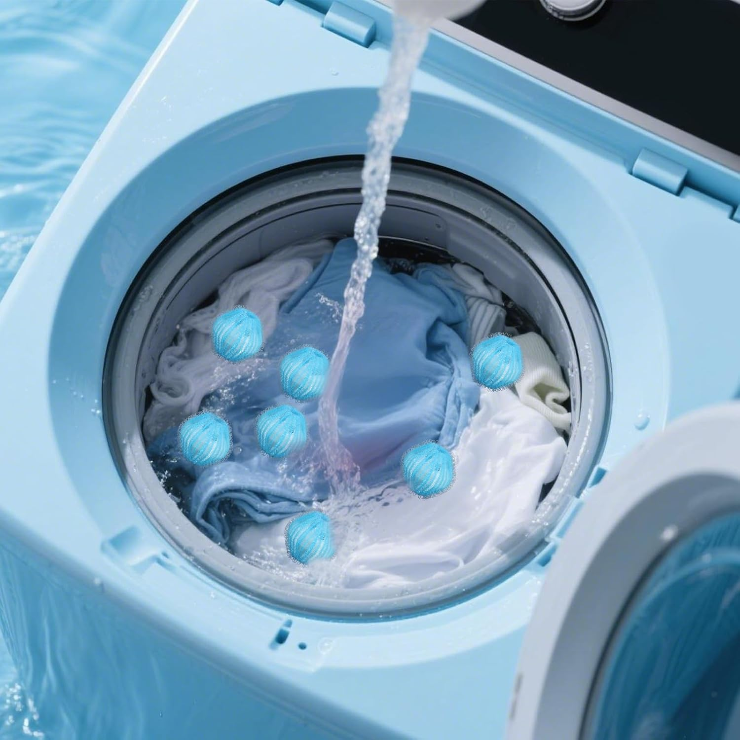 Washing Machine Hair Catcher Balls, 12Pcs Dryer Washing Balls Hair Lint Remover Laundry Ball, Reusable Pet Hair Fur Catcher Balls for Laundry Washing image number 2