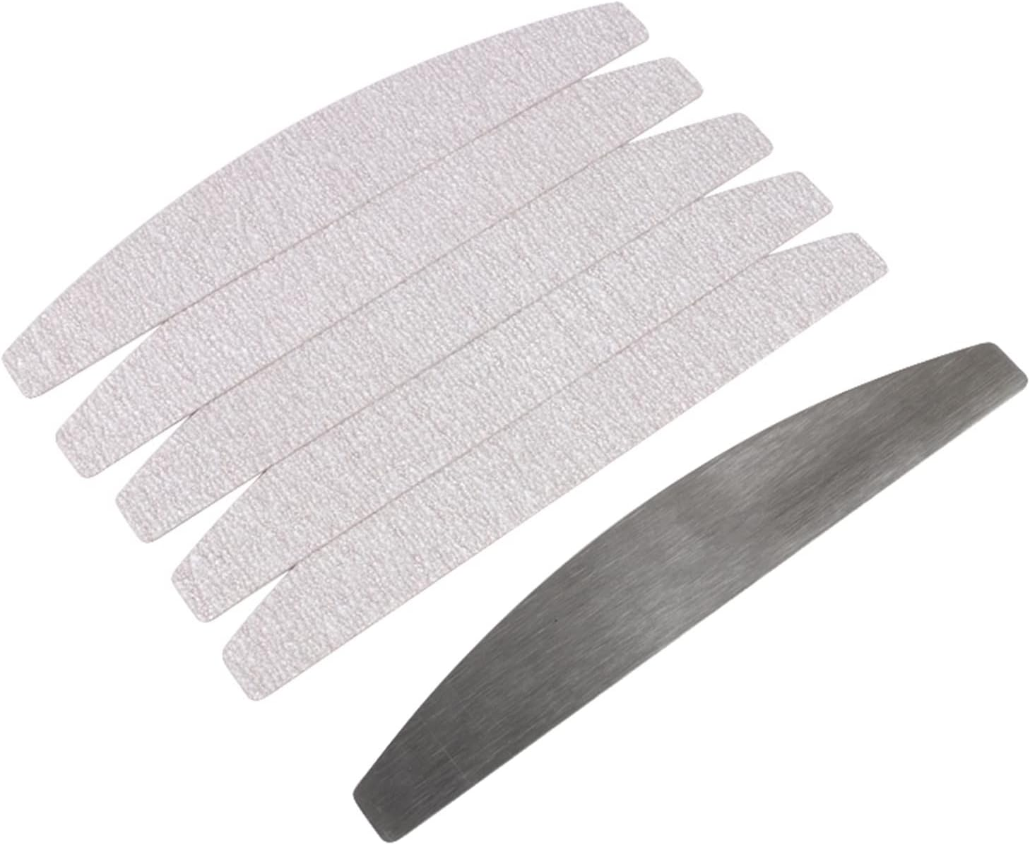 TRUSTTWO 50Pcs/100Pcs Grey Removalble Pads with Metal Handle Replacement Sandpaper Nail File 100/180 Fit for Manicure Calluses Remover Buffer the New (Color : 50Pcs Sandpaper 180) image number 3