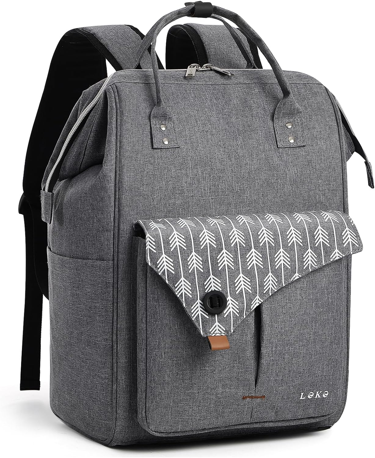 Lekesky Laptop Rucksack Bag for Women 15.6 Inch Computer Backpack School Bag for Travel Business College Women Men- Dark Grey