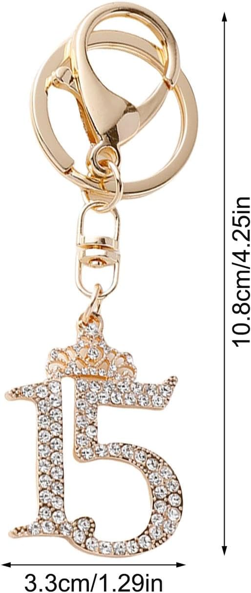 Wjnflqn Elegant Keychains - Number 15 Bag Keyrings Pendant,Creative Purse Bag Ornaments, Fashion Backpack Pendant for Wallet Phone image number 2