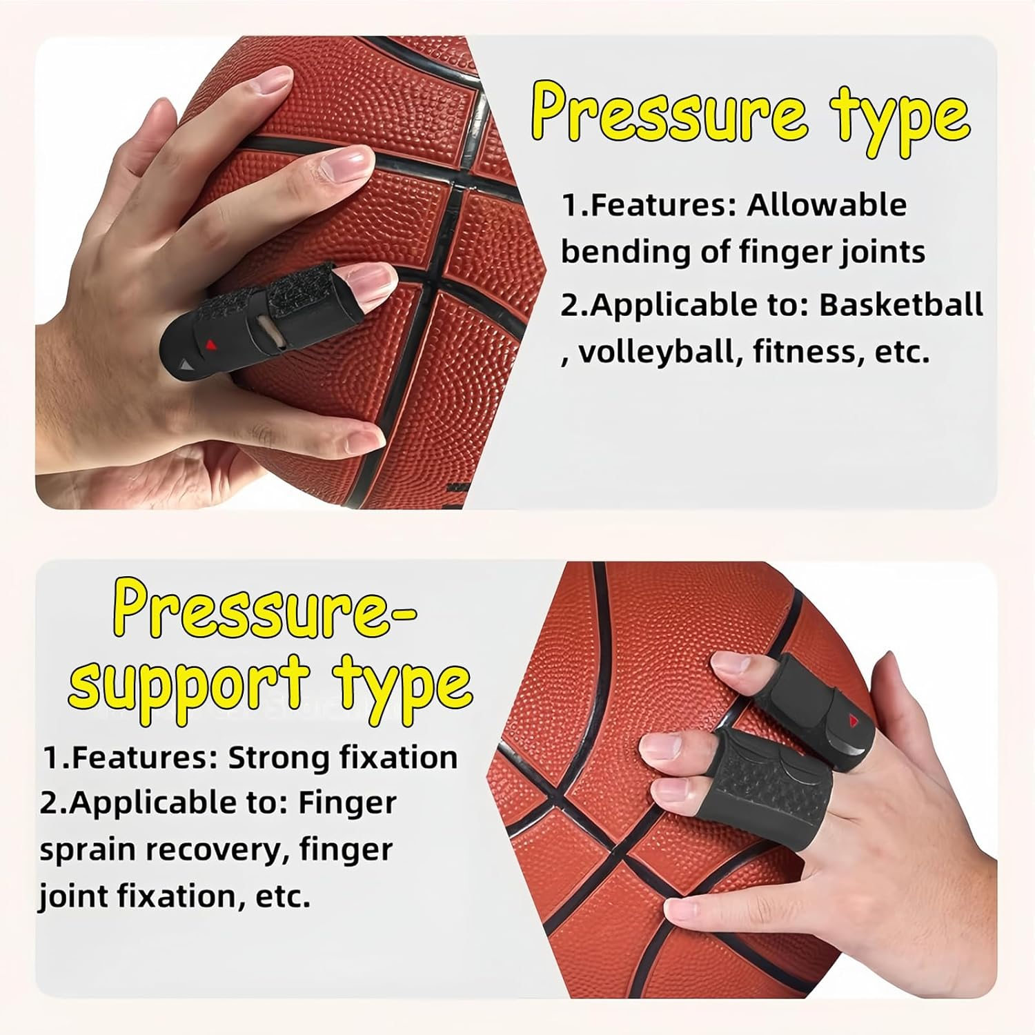 2Pcs Finger Splint, Adjustable Finger Splints(No Metal Support), Thumb Brace Protector Relieve Pain for Arthritis, Reusable Finger Tapes for Basketball, Tennis, Baseball, Volleyball, Single and Double Finger - M image number 4