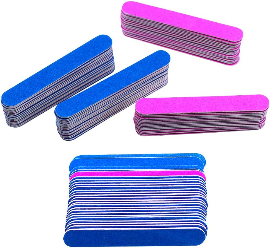 100Pcs Nail File Set Nail Files 180/240 Grit Disposable Double Sided Emery Board-Nail Buffer Files Kit image number 5