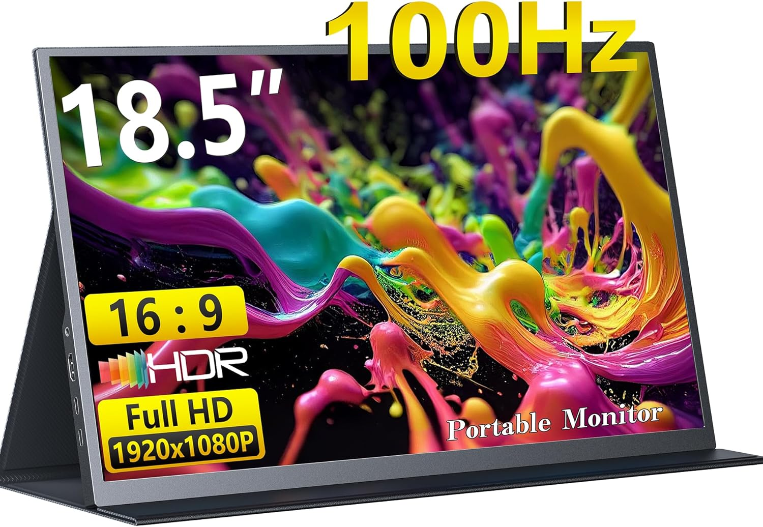 Magicraven Large Portable Monitor, 18.5" 1080P 100Hz Laptop Screen, USB C Computer Display, Travel Monitor for PS4/5 Xbox Switch MAC PC Phone image number 2