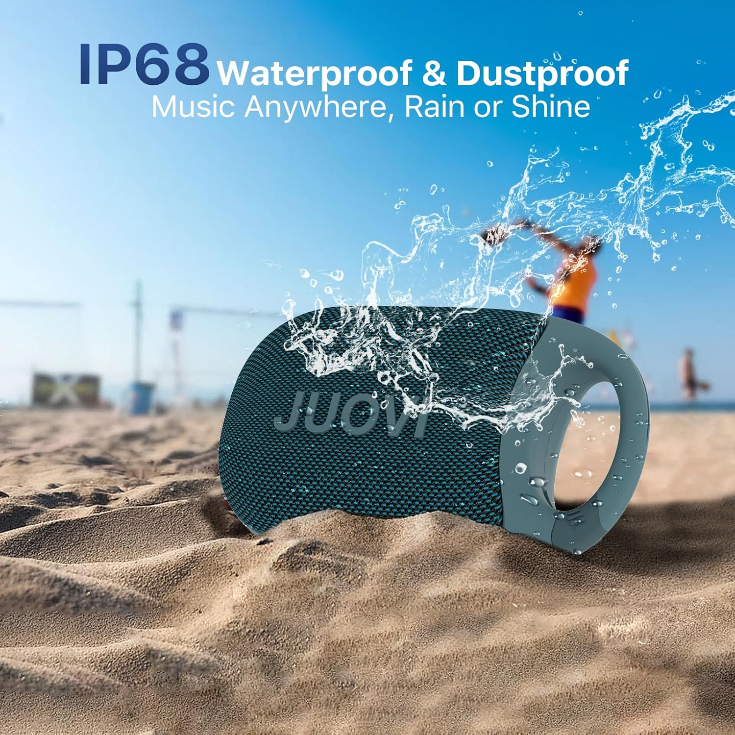 JUOVI Clip Wireless Portable Bluetooth Speaker，24H Playtime Mini Shower Speaker IP68 Waterproof & Dustproof HD Sound Integrated Carabiner, for Home Outdoor and Travel image number 5