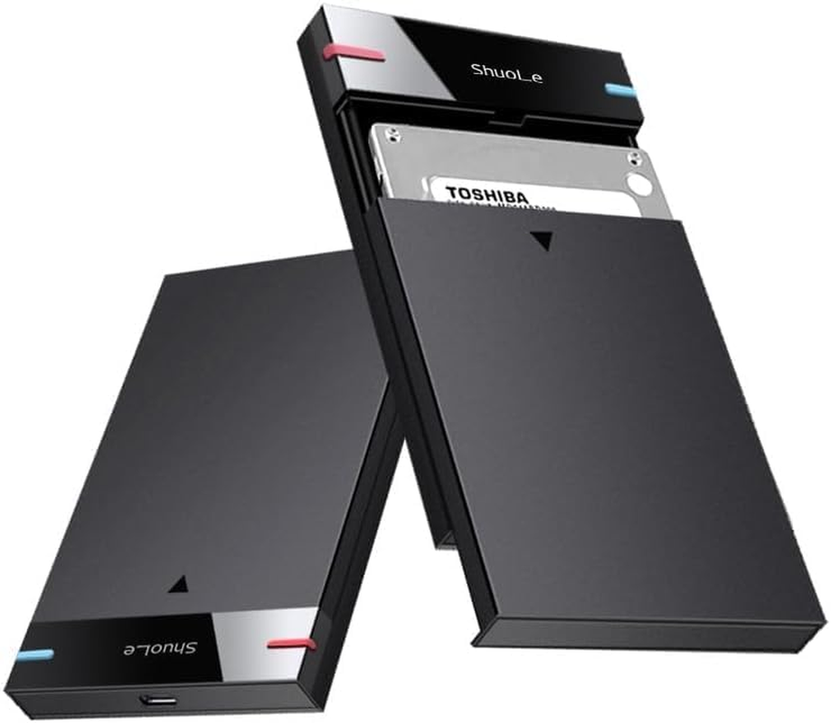 Enclosure HDD Case 2.5 Inch Hard Drive Enclosure, USB 3.0 Type-C Cable External Hard Drive 5TB 5Gbps HD Portable Storage Device Support UASP image number 5