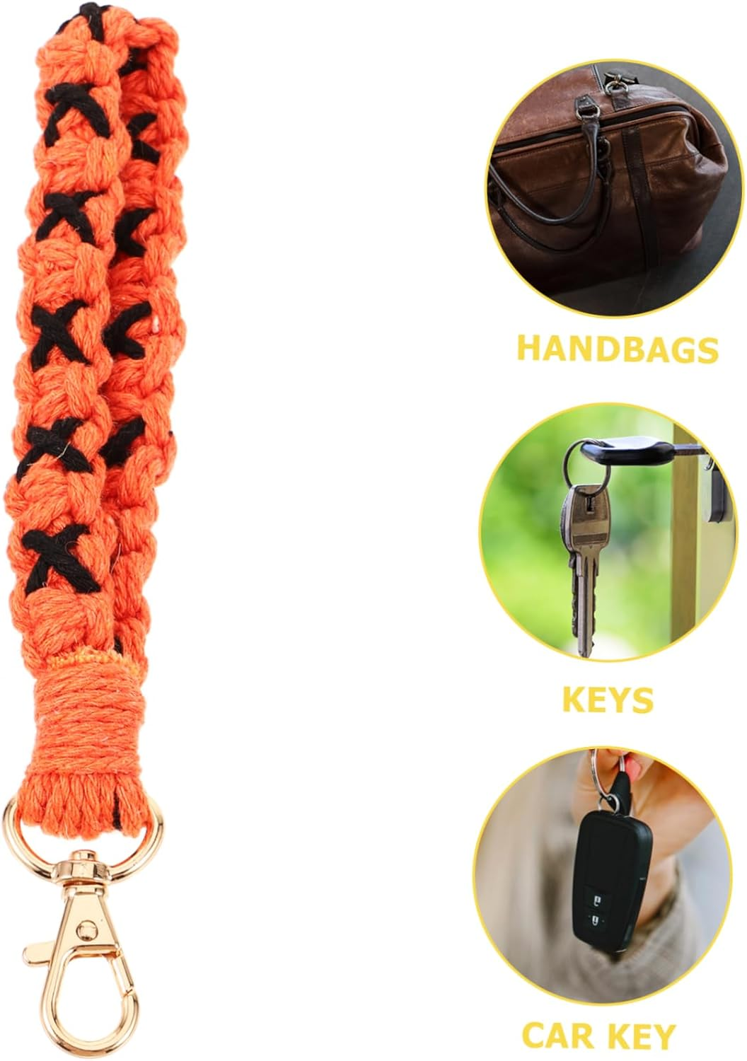 WOFASHPURET Keychain Wristlet Hand Strap Key Lanyard Car Keys Keychain Woven for Women Fashion Accessory image number 2