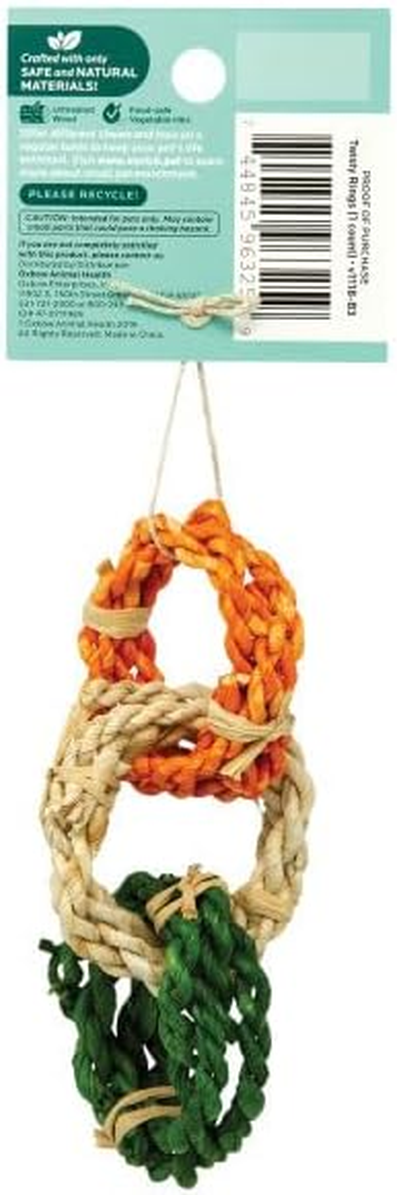 Oxbow Enriched Life Twisty Rings - Rabbit Toy, Guinea Pig Toy, Hamster, Rabbit, Chinchilla, Rat, Chinchilla Cage Accessories, Guinea Pig Accessories for Cage image number 4