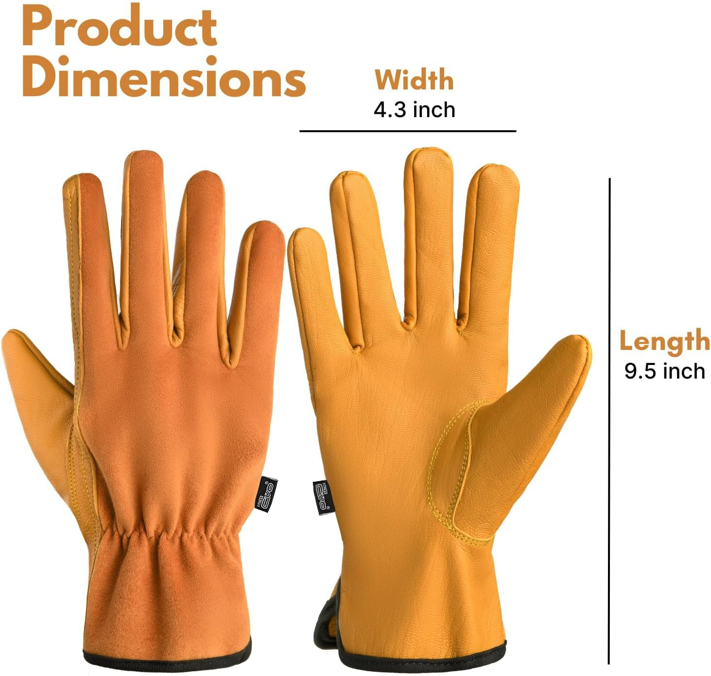 EVO Fitness Gardening Gloves for Men and Women Tough Thorn Proof Comfortable Breathable Protective Leather with Strong Grip Rigger Garden Work Safety Gloves - Long Green image number 4