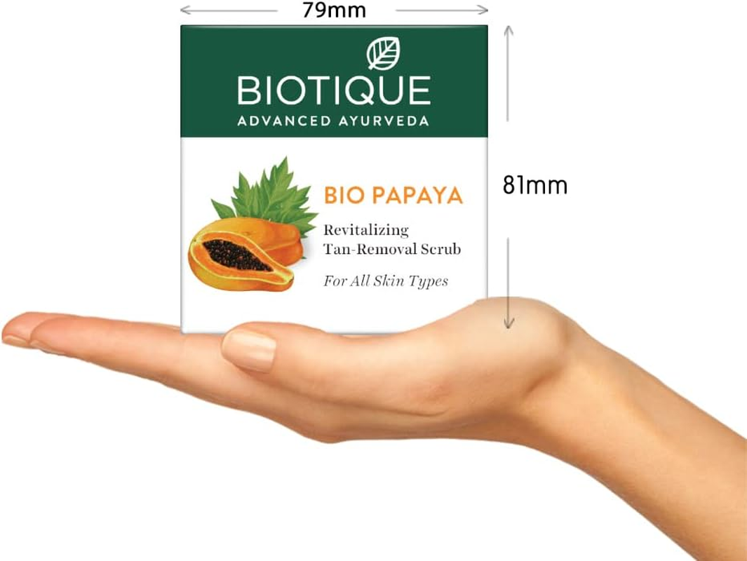 Biotique Bio Papaya Revitalizing Tan-Removal Scrub for All Skin Types, 75G image number 2