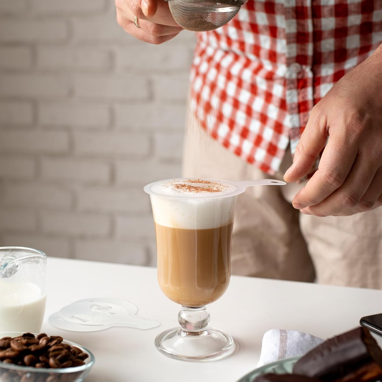 NILLOS Latte Art Template, 16 PCS Coffee Decorating Stencils for Cappuccino, Cookie Drawing (Assorted Styles) image number 3