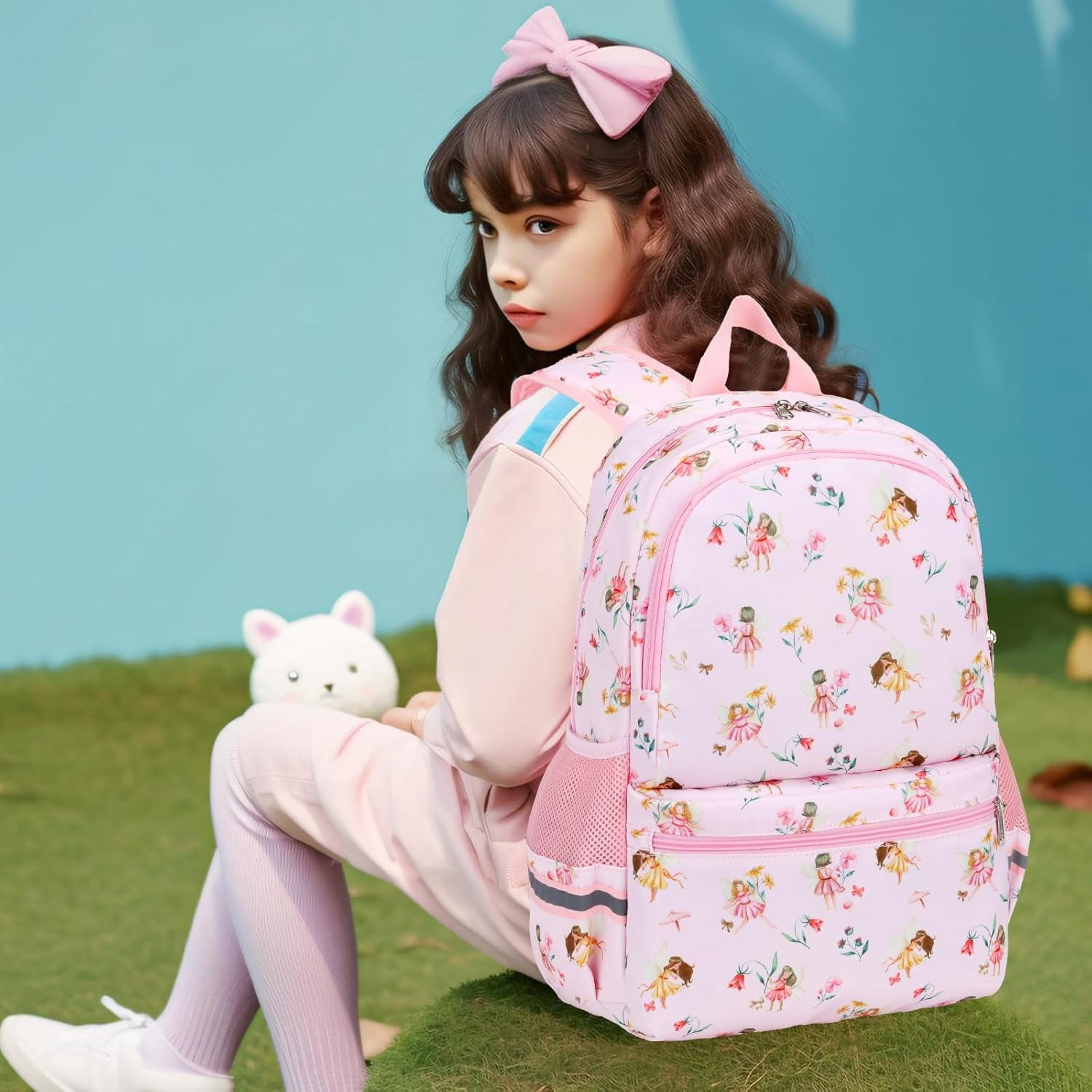 DSIUE School Backpacks for Girls and Boys Kids Backpack with Lunch Box Elementary Back Pack Bookbag - A-Purple image number 5