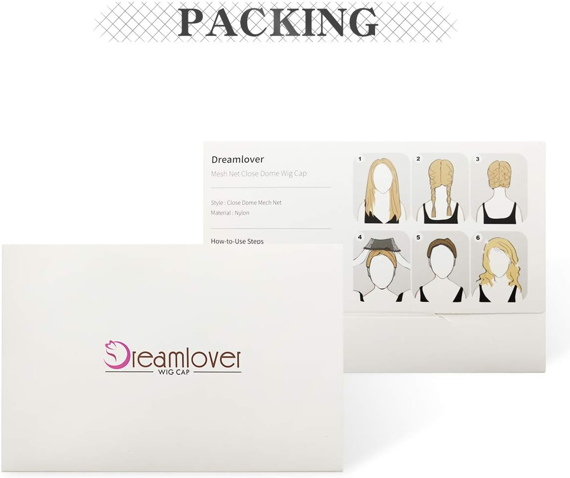 3 Pack Dreamlover Close End Fishnet Wig Caps, Thicker and Strong Nylon Thread, Durable and Breathable, Black - Natural Nude image number 7