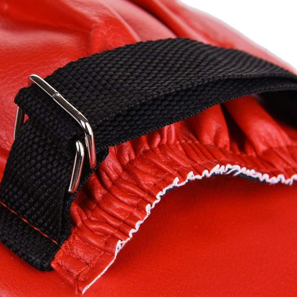 Wolike 1 Pcs Boxing Focus Pad, Punching Target Mitt for Hook & Jab Strike and MMA UFC Training, Ergonomic Fit Hand,High Elasticity EVA, Non-Toxic (Black and Red) image number 3