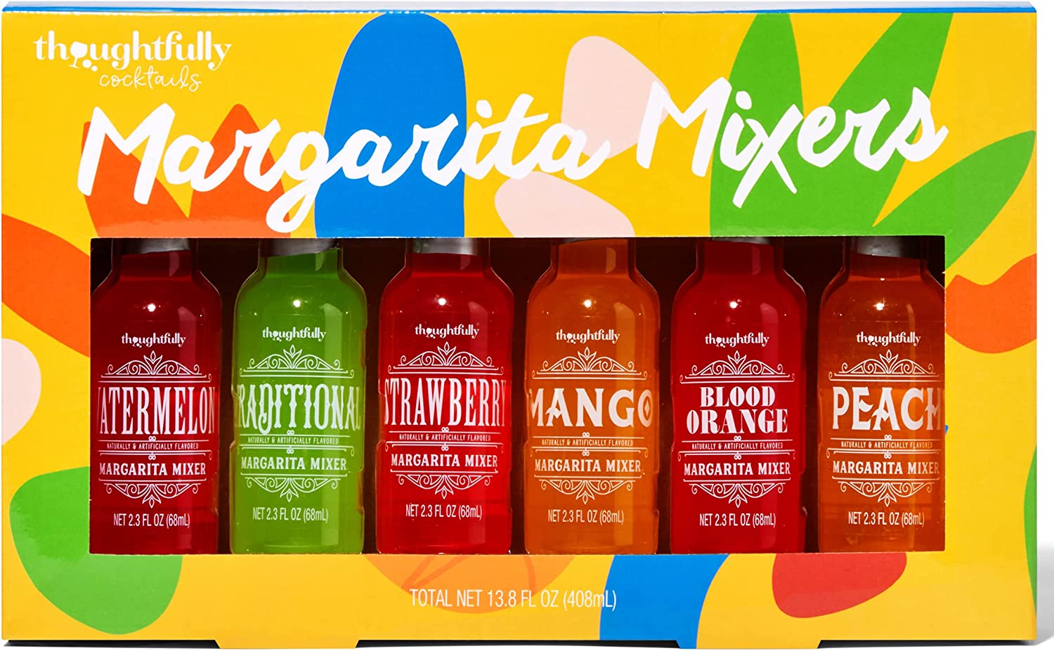 Thoughtfully Cocktails, Margarita Cocktail Mixer Set, Includes 7 Unique Margarita Flavors: Watermelon, Strawberry, Mango, Blood Orange, Peach, Pomegranate and Traditional (Contains NO Alcohol) image number 1