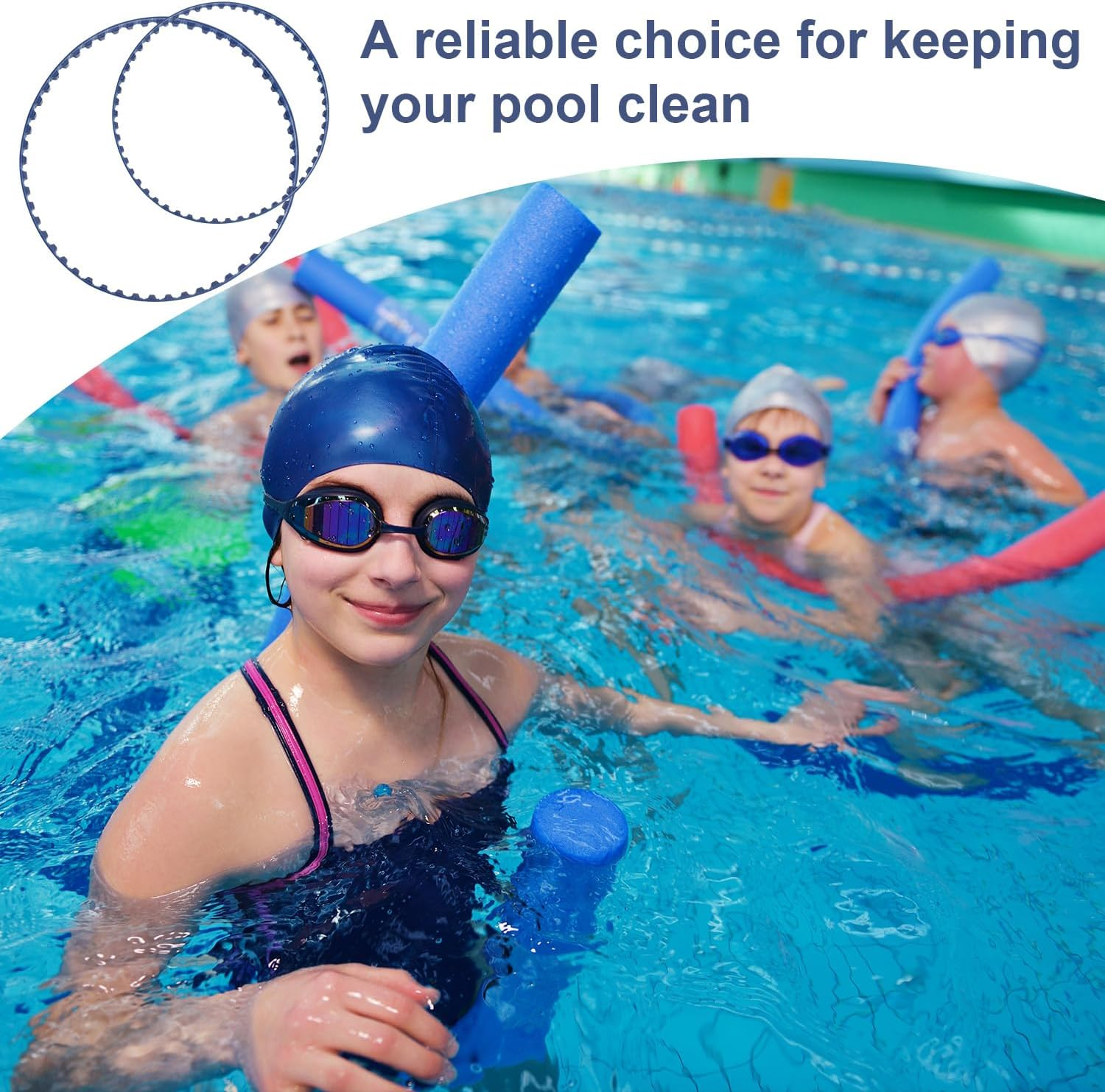 2Pcs Pool Cleaner Belt Replacement for Polaris 360 380, Polyurethane 9-100-1017 Small and Large Pool Cleaner Belt Replacement Kit Compatible with Polaris 360 380 image number 1