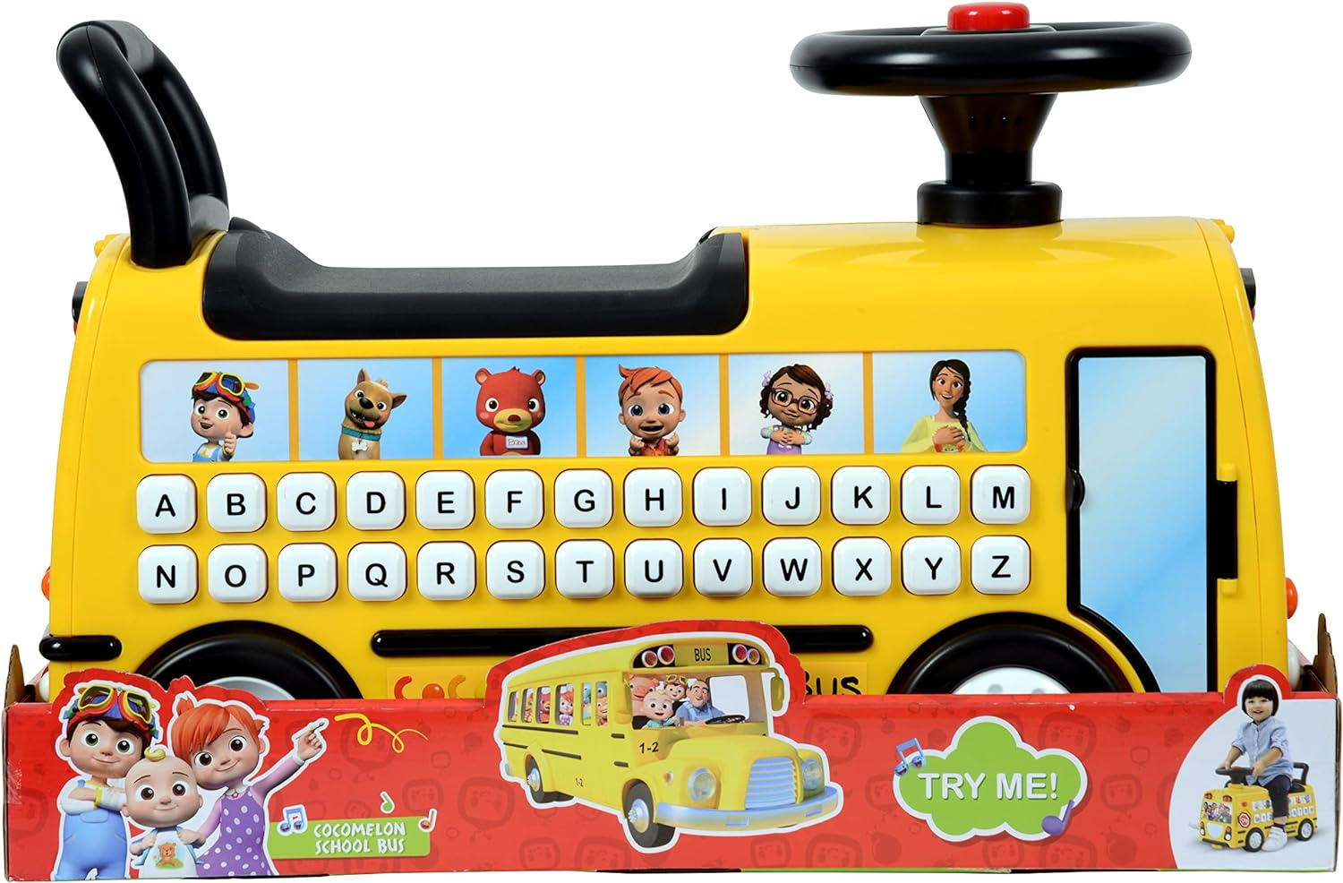 Headstart International Cocomelon Foot to Floor Bus Ride-On Toy with Music and Sounds, Yellow, 21319 image number 3