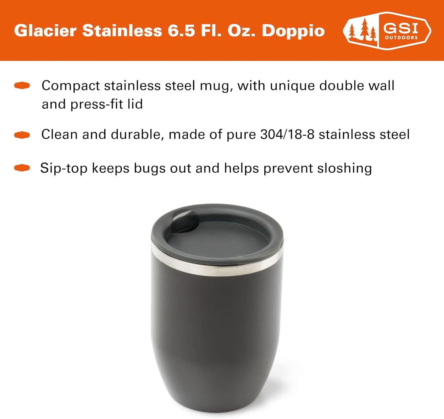 Gsi Outdoors Glacier Stainless Doppio Mug, Multi-Colour image number 5