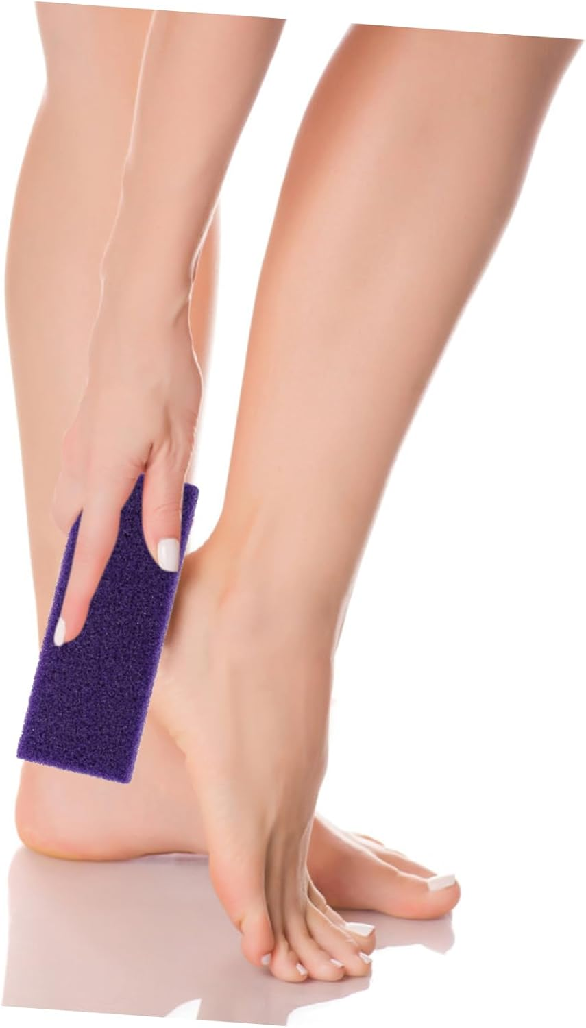 Garneck 2Pcs Foot Pumice Stone for Callus Removal Eco-Friendly Dead Skin Exfoliator Comfortable Grip Foot Care Scrubber Purple Color image number 1
