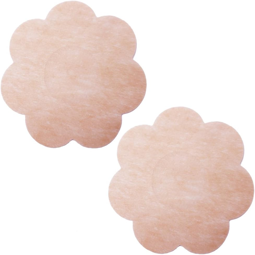 10 Pairs Non Woven Adhesive No Show Breast Petal Pasties Disposable Nipple Covers (Flower)