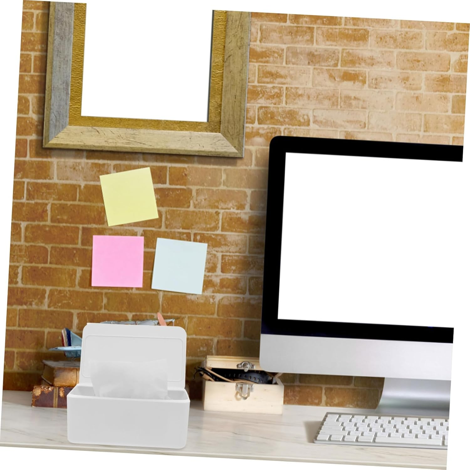 Tissue Box Storage Box Wipes Holder for Bathroom Kitchen Home Office Diaper Dispenser image number 4