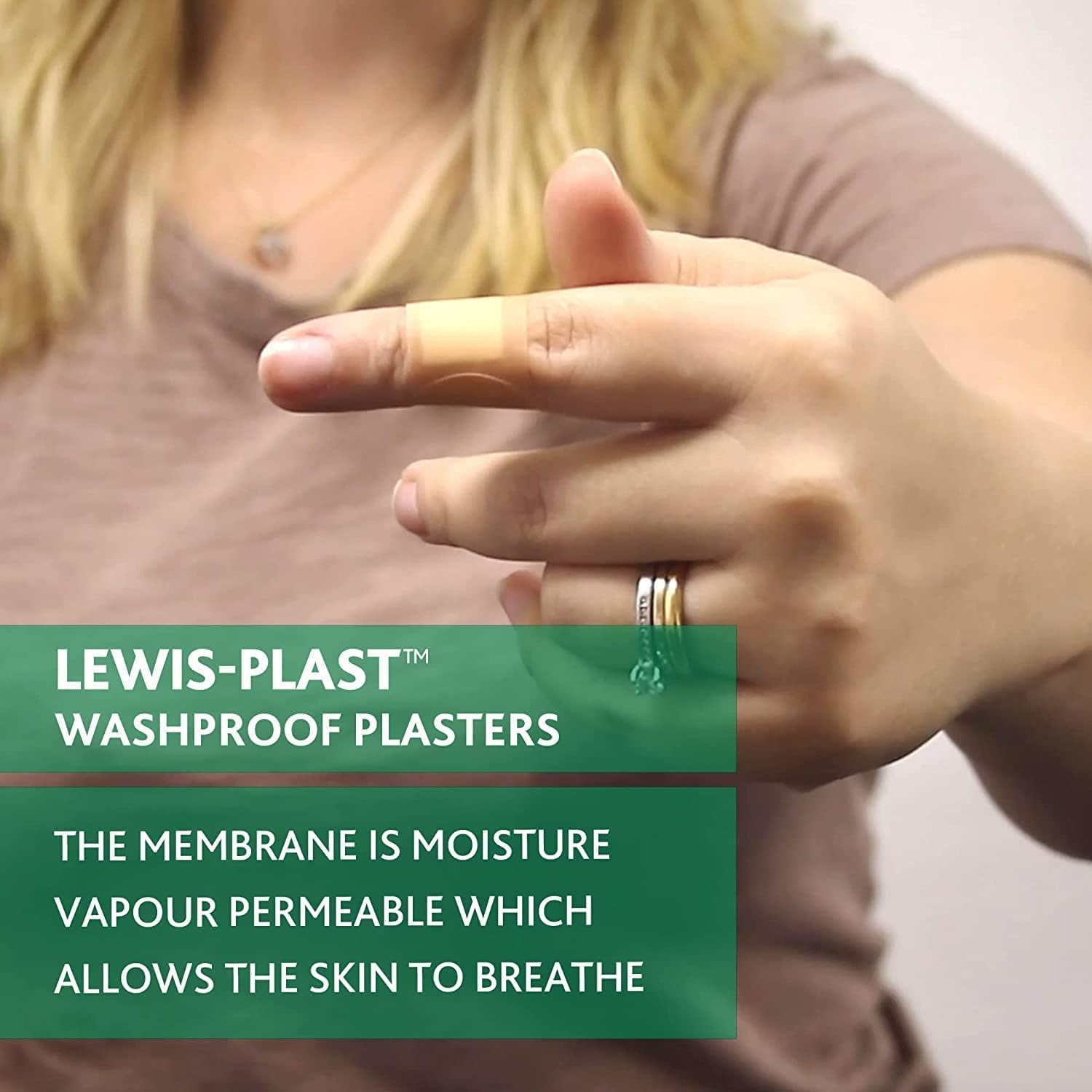 Lewis-Plast Premium Assorted Breathable Sterile Hypoallergenic Washproof Plasters, Box of 100 First Aid Medical Grade Waterproof Plaster, Suitable for All Types of Minor Cuts and Grazes image number 5