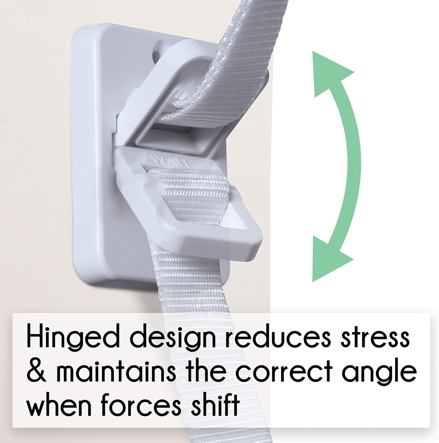 Little Chicks Anti-Tip Hinged Furniture Baby Safety Wall Anchors, Adjustable Strap & Maximum Strength Security - 2 Pack image number 1