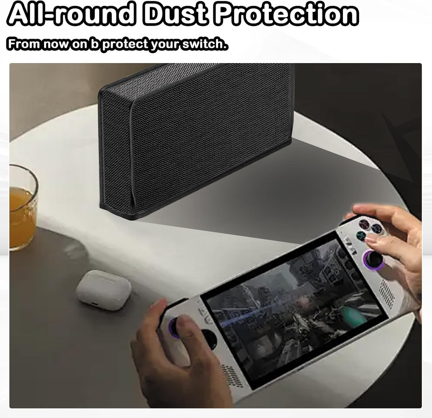 Dust Cover for Nintendo Switch 2, Anti-Scratch Waterproof Protector - Custom Designed Dust Guard for Nintendo Switch 2 Console & Charging Dock, Precision Cut with Easy Cable Port Access (Black) image number 1