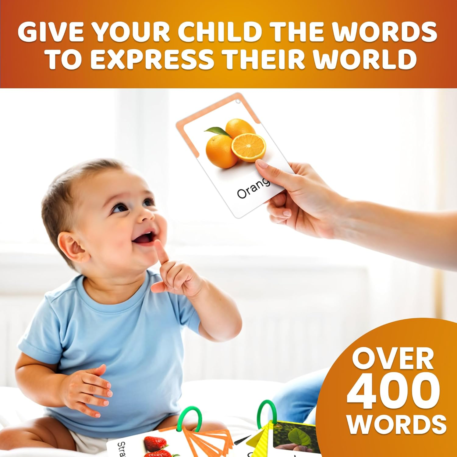 Quokka 225 Flash Cards for Toddlers 1-3 &ndash; Alphabet & First Words Flashcards with Rings &ndash; Toddler Educational Toys for Learning &ndash; Fun Big Size Letter Flashcards for Toddlers 3-5 Years image number 2