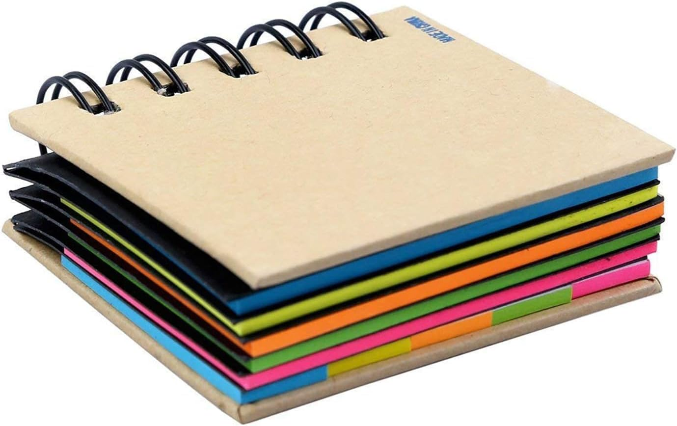 Self Stick Notes Pads Combination Sticky Notes with Spiral Binding Portable Page Markers Index Tabs for Home Office School Supplies Take Bookmarks Memo Notes Reminder image number 5