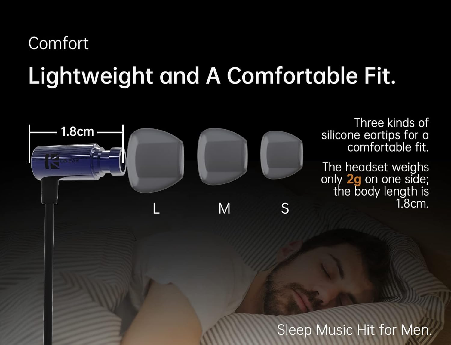 Keephifi Sleep Earbuds-Kbear Little Q In-Ear Earphone, Stereo Wired in Ear Headphones with 6Mm Composite DD, Powerful Resolution Noise Isolating Headsets with Microphone (Silver with Mic) image number 1