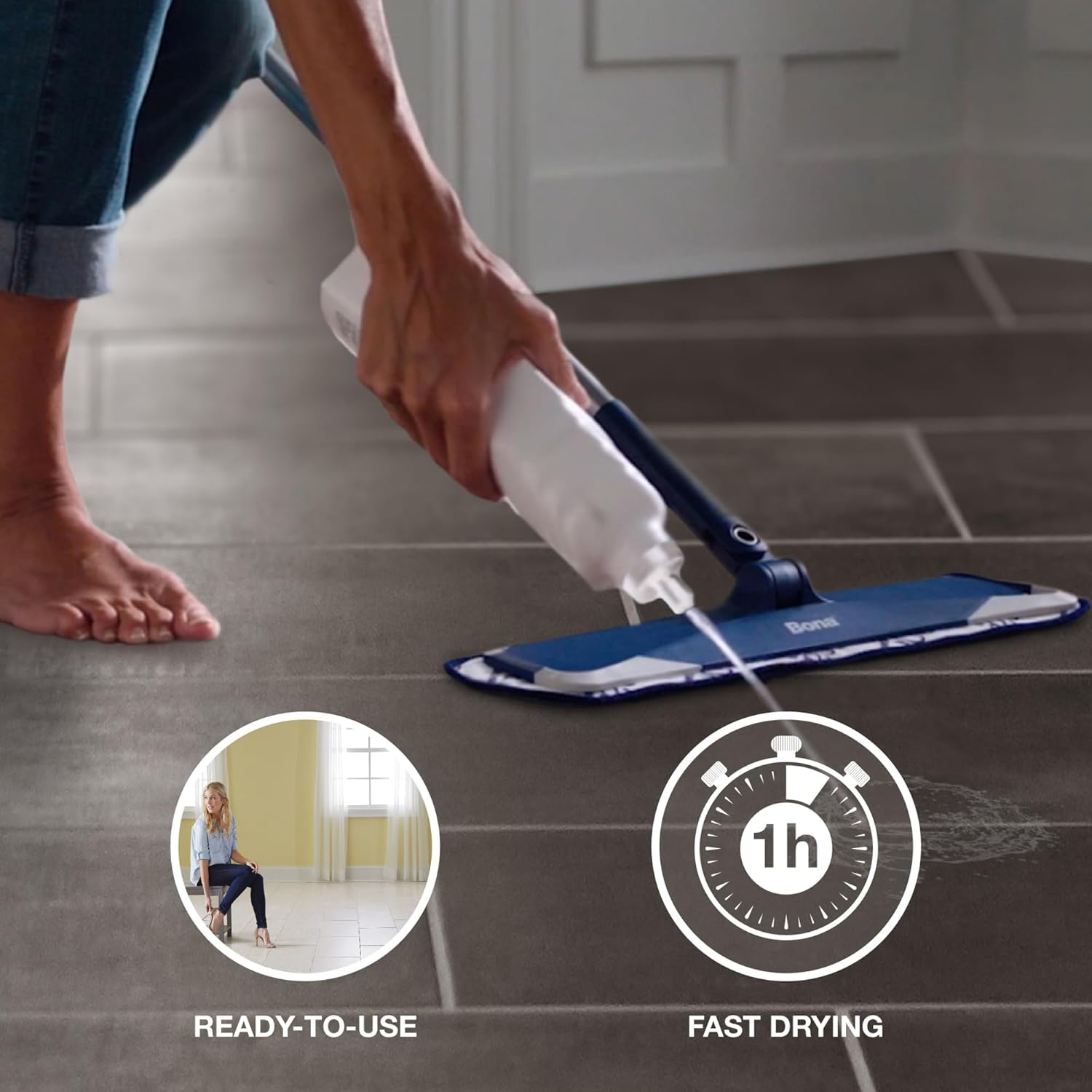 Bona Stone, Tile & Laminate Polish 1L - Hard Surface Floor Maintenance - Revives Scratched & Dull Surfaces - Ready to Use Formula for 50 Square Meters image number 6