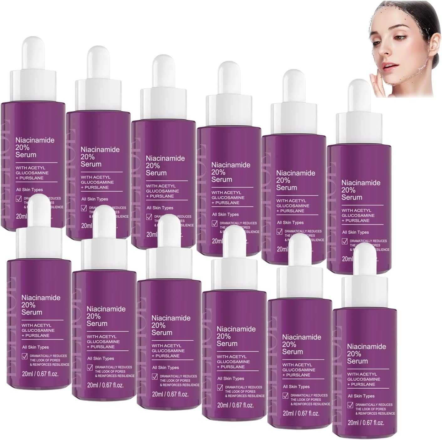 Niacinamide 20% Serum, Deeply Nourishes, Shrinks Pores, Spot-Lightening Skin Care Essence, Whitening and Brightening, Anti-Aging Serum for Face, Reduce Fine Lines, for All Skin Types (1Pcs)