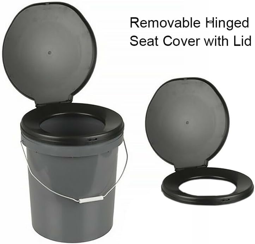 Leona Co 20L Portable Toilet, Outdoor Travel Camping Potty Bucket Thunderbox for Adults Kids with Handle, Lid and 30 Disposable Bags image number 5