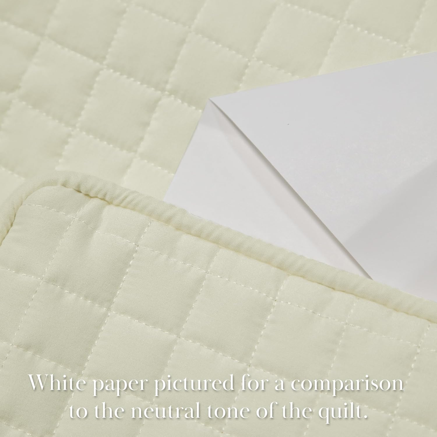 Southshore Fine Living, Inc. Oversized King Quilt Bedding Set, Soft Brushed Microfiber, Wrinkle-Free, Stain and Pet Hair Resistant Bedding, California/King Size Quilt Coverlet Set W/2 Shams, Cream image number 2