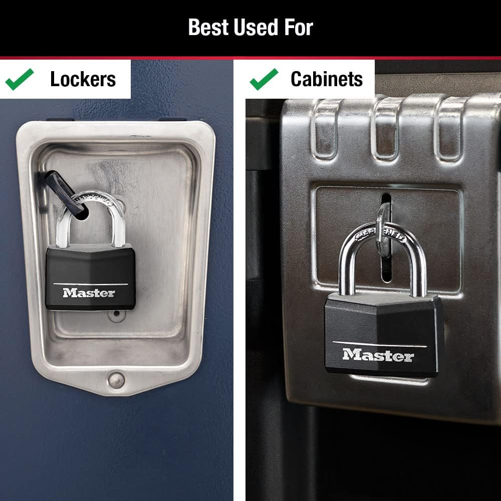 Master Lock 146D Covered Aluminum Keyed Padlock, 1-9/16 Inches, Pink - Black image number 2