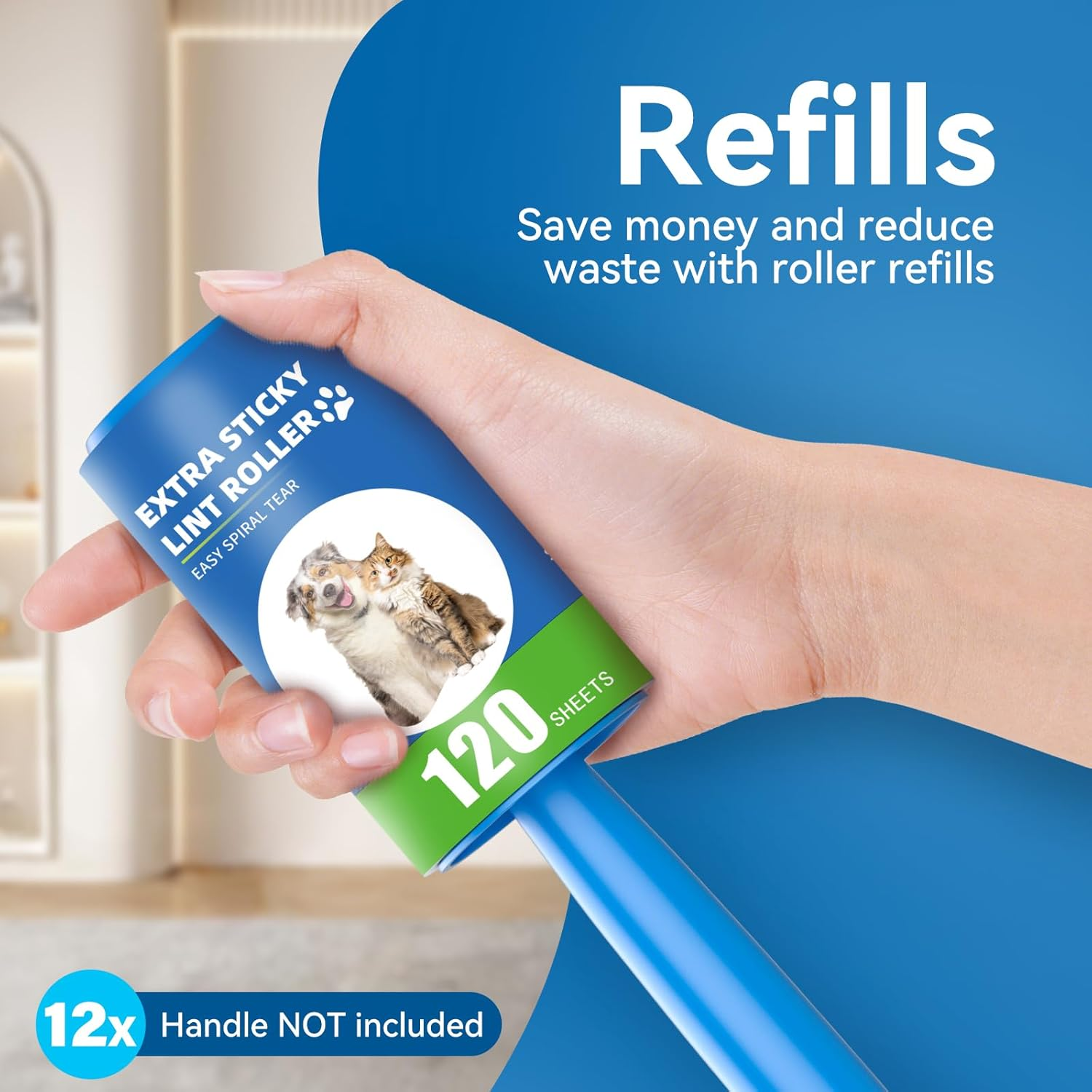 JORAGO Lint Roller and Refill - 1440 Sheets Portable Lint Remover Set, Extra Sticky Lint Pet Hair Removal Picks up Fur & Fluff for Clothes, Dog Cat Hair, Bed, Furniture, Couch, Carpet, Home, Car image number 1