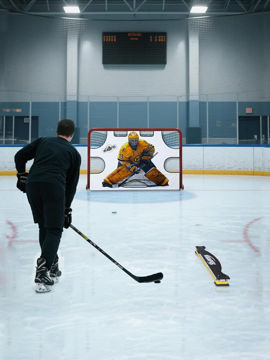 Kasifei Professional Hockey Training Passer, Heavy Duty Steel Puck Rebounder, Shooting and Passing Practice Aid image number 4