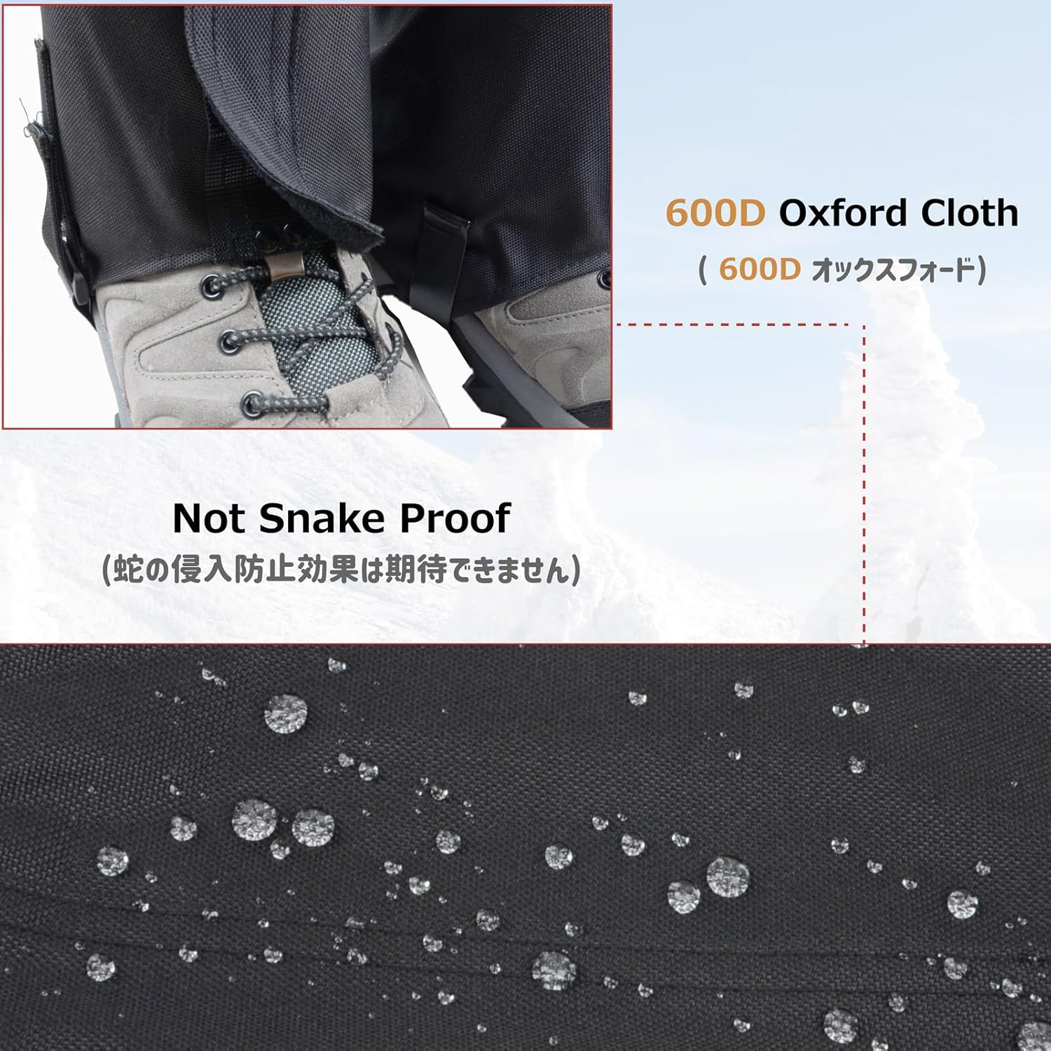 Azarxis Hiking Gaiters for Outdoor Camping Running Walking Backpacking Women Men Ankle Leg Guard Boot Legging Gaiter Cover Snow Breathable Lightweight Waterproof Durable Wrap Mountain Hunting Climbing image number 4