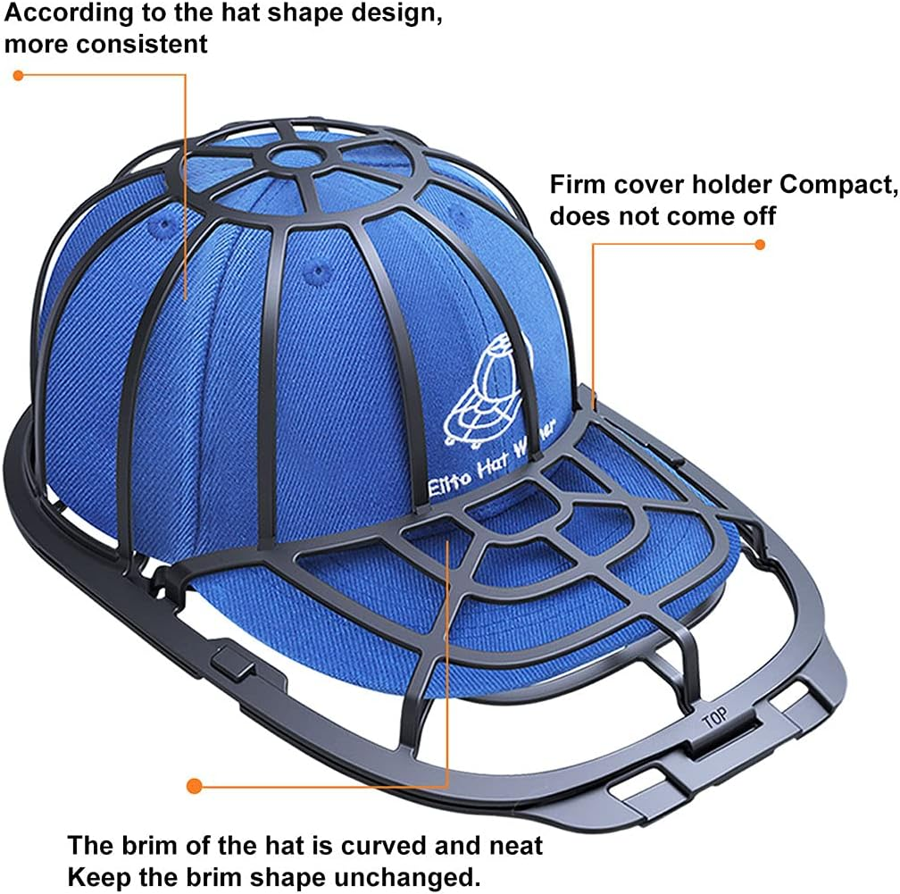 Eiito Hat Washer for Washing Machcine, 2 Pack Hat Cleaner for Baseball Caps Hat Shaper for Dishwasher - Hat Cage Rack Frame Fit Adult and Children Wash Caps - White 2 Pack-4Pcs image number 7