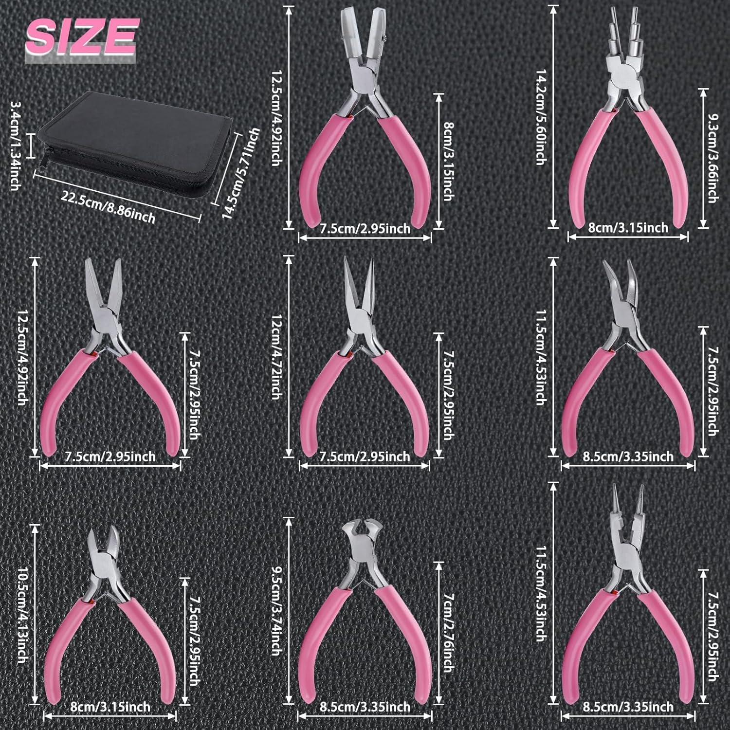 SPEEDWOX 8Pcs Jewelry Making Pliers Set Flat Nose Pliers Smooth Jaw & Serrated Jaw Wire Looping Pliers End Cutting Pliers Wire Cutter Chain Nose Pliers Bend Nose Pliers round Nose Pliers with Cutter image number 6