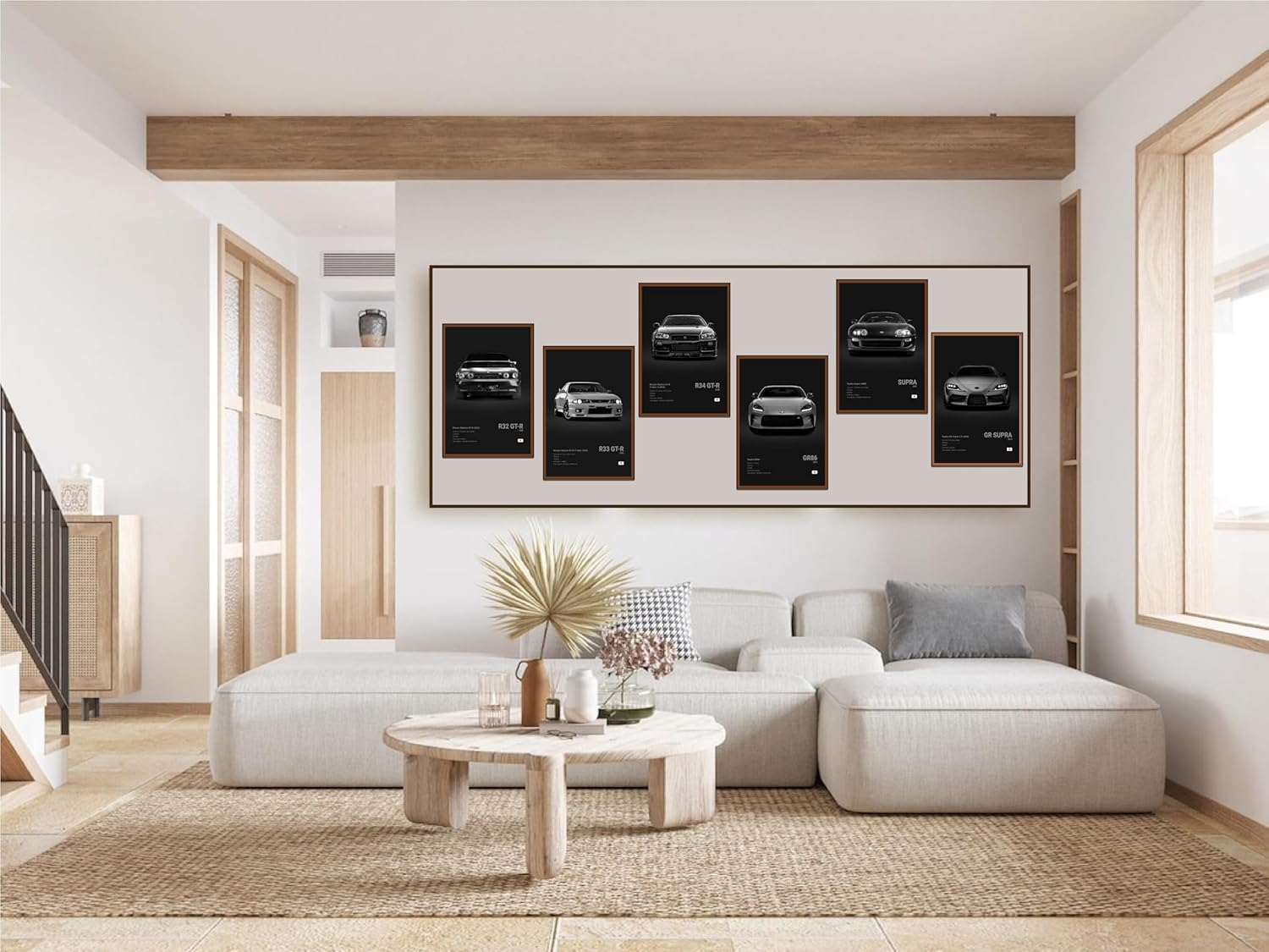 XUPUE JDM Racing Car Art Posters - Japanese Wall Art Prints for Boy'S Bedroom & Living Room Set of 6, Unframe Style 8X12Inch(20X30Cm) (Black) image number 4