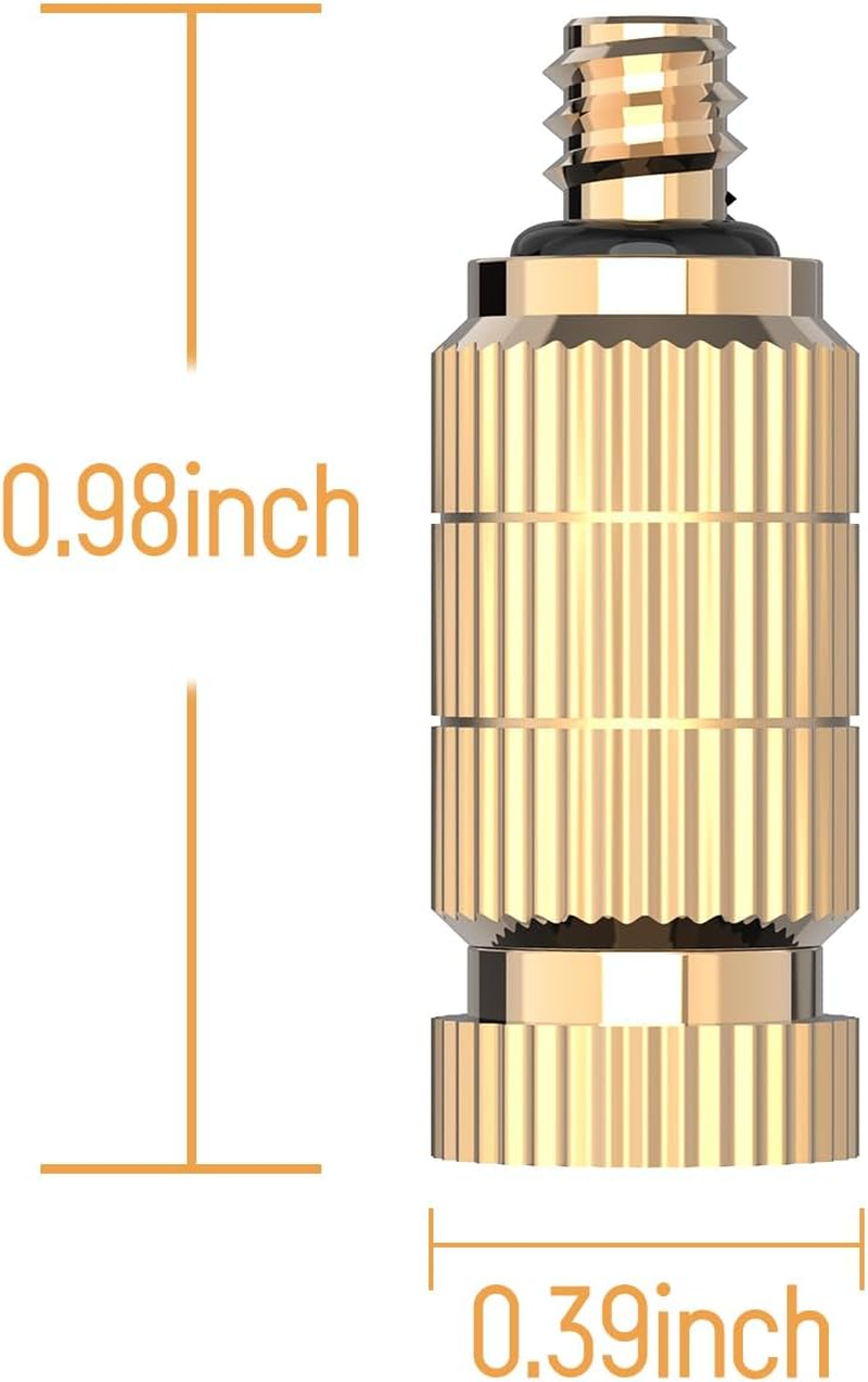 Brass Anti-Drip Fogging Spray Head Outdoor Cooling System, 0.012" Orifice (0.3Mm) 10/24 UNC Thread Misting Nozzle, 20 Pcs image number 4