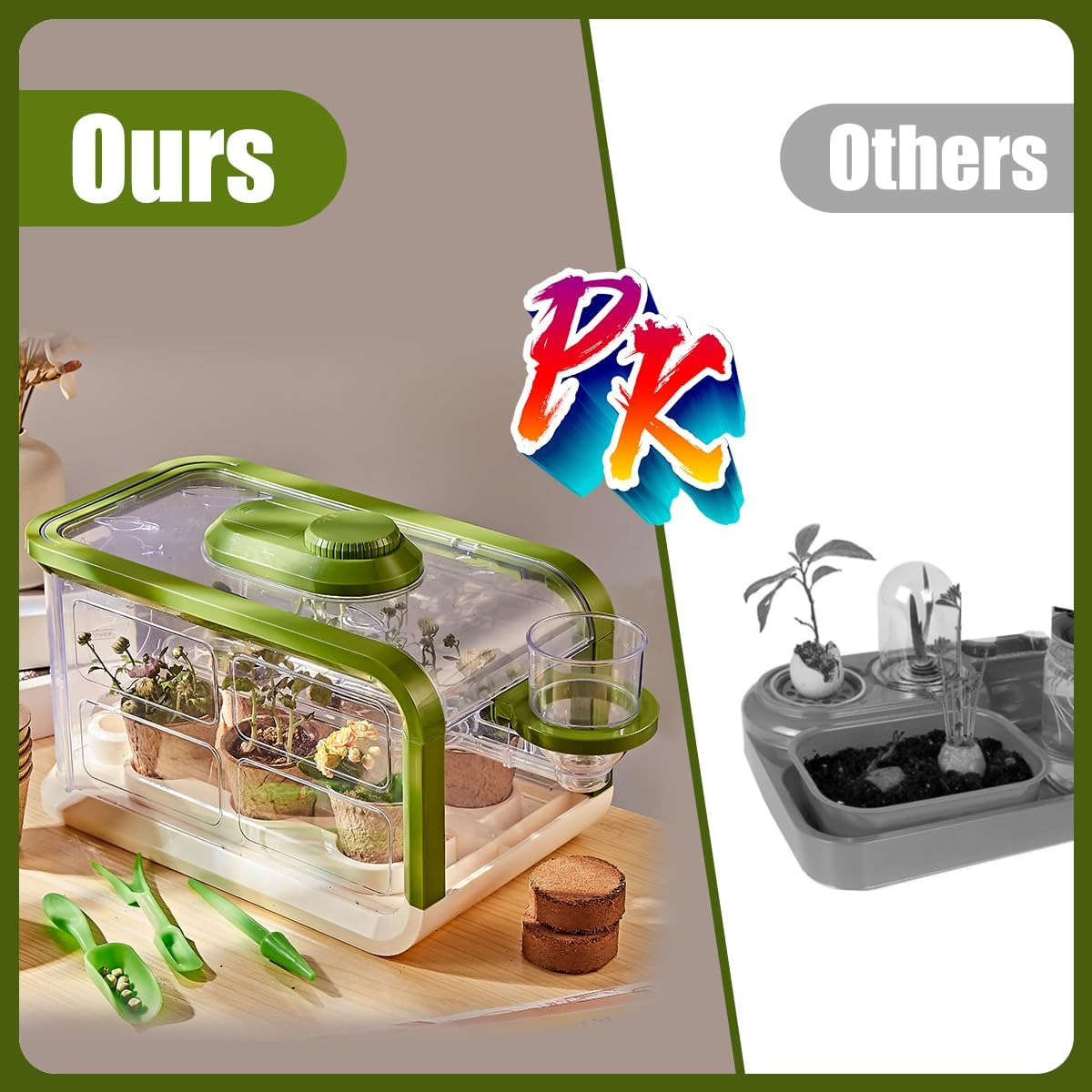 Mostop Kids Plant Growing Kit, Kids Gardening Greenhouse Growing Kit with Drip Irrigation and Grow Lights, Science STEM Toys Terrarium Kit for Boys Girls 3 4 5 6 7 8 Year Old, Kids Flower Growing Set image number 2