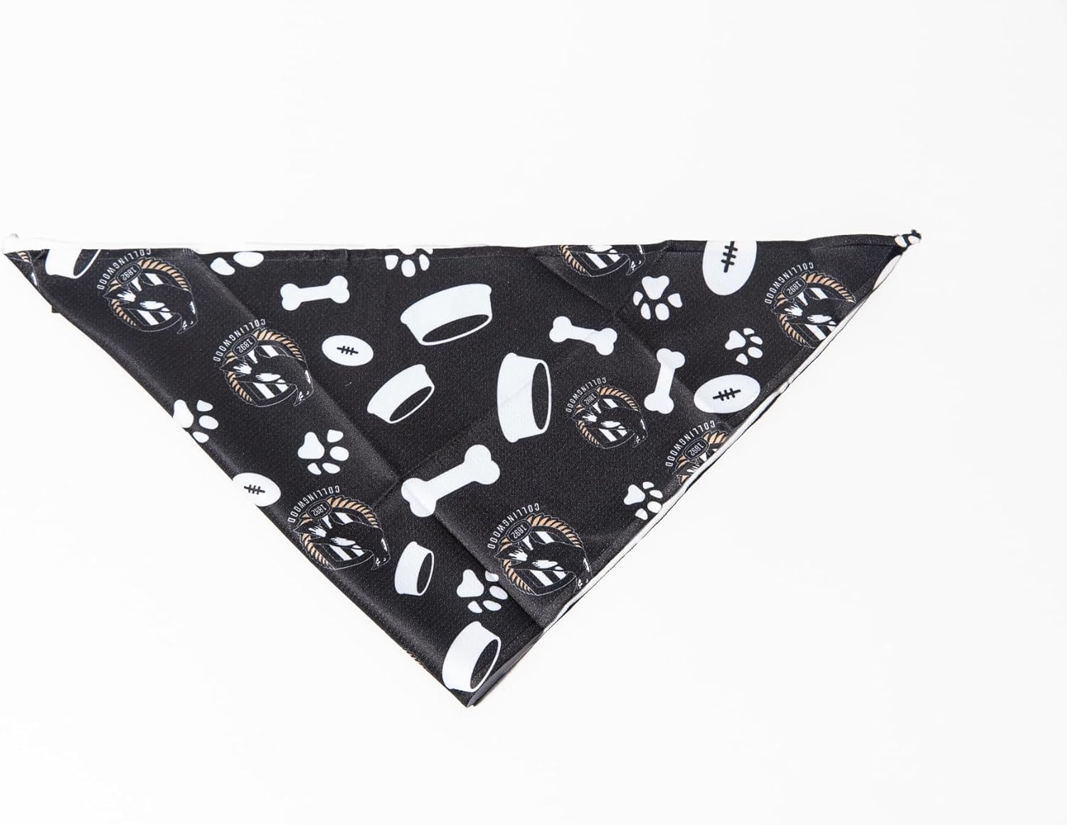 Collingwood Magpies Official AFL Pet Bandana, Large, Adjustable and Lightweight Dog Scarf with Official Club Colours and Logo, Comfortable Fit for Supporter Dogs