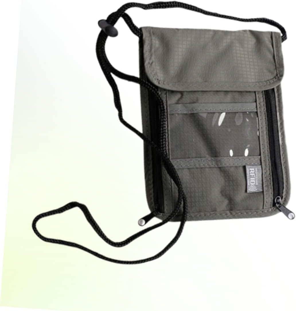 BRIGHTFUFU Travel Wallet Neck Hanging Bag Waterproof Passport Holder Spacious Compartments for Cards and Phone image number 4