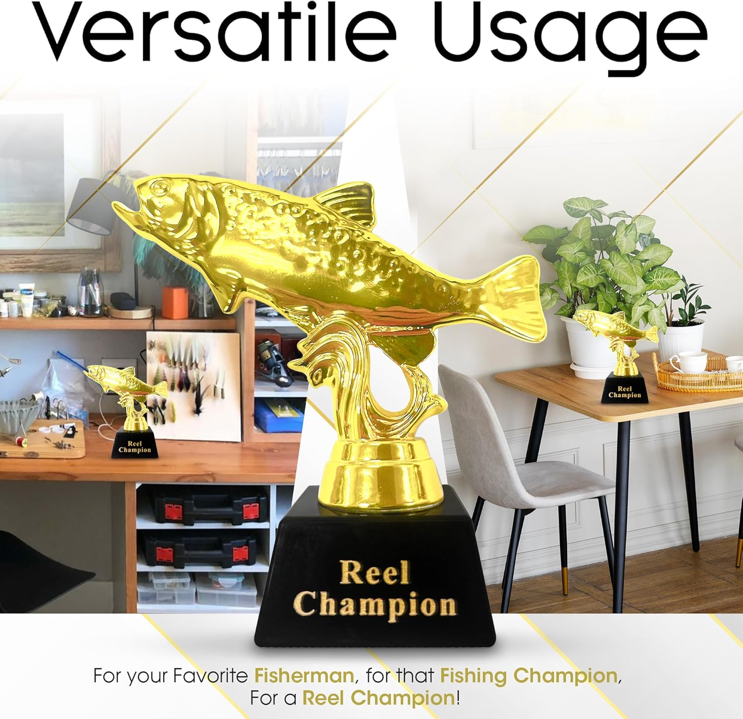 Vaulted Skulls & Co Goat Trophy | Greatest of All Time Trophy (G.O.A.T) | G.O.A.T Trophy | Sports Team Trophies | Funny Office Trophy | Gold/Black | 3" image number 1