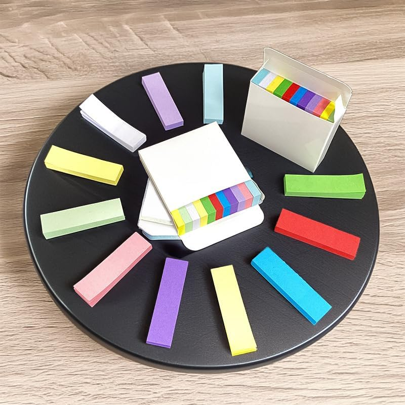 11-Color Index Tabs, Label Stickers, Colored Strip Sticky Notes, Mini Markers, Categorized Note Papers, Notebook Stickers, 2 Packs image number 1