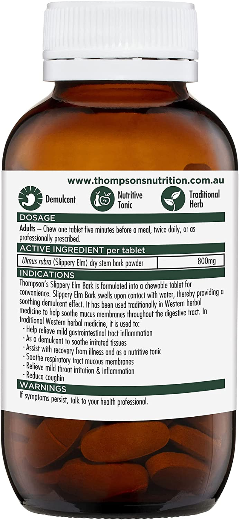 THOMPSONS Slippery Elm Bark 60 Chewable Tablets